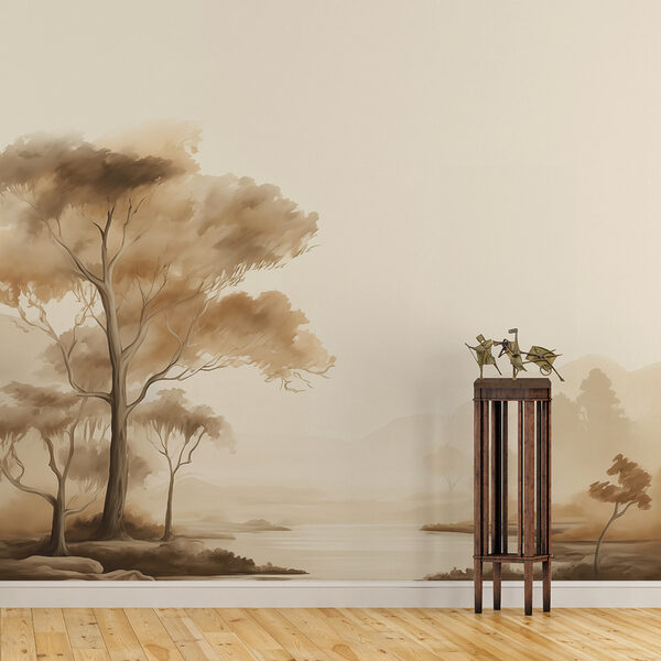Rivière avec arbres et herbe Rivière avec arbres et herbe