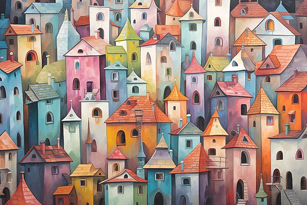 Groupe de bâtiments colorés Groupe de bâtiments colorés