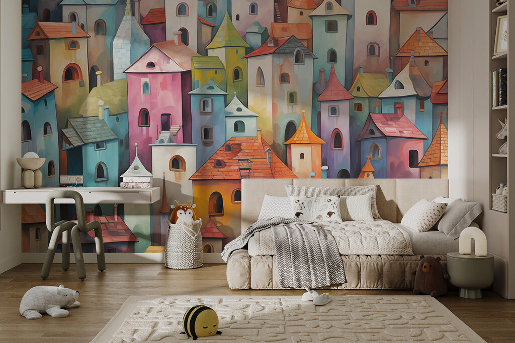 Group of colorful buildings Group of colorful buildings