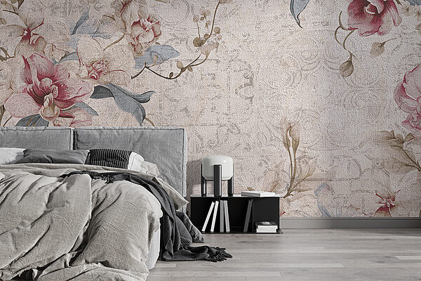 Gros plan d'un motif floral w08149pib12r 600x400 - Gros plan d'un motif floral