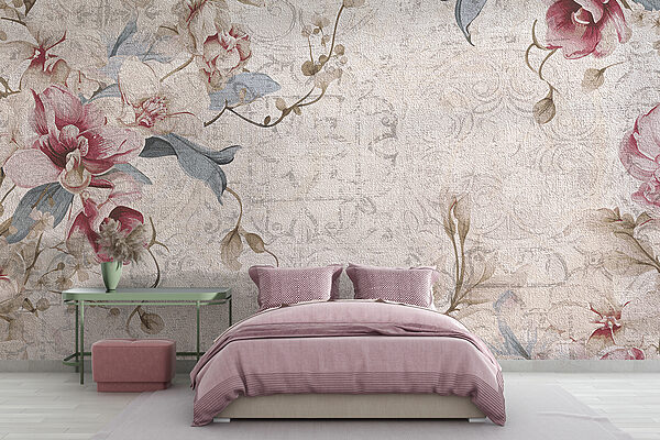 Gros plan d'un motif floral w08149pib1r 600x400 - Gros plan d'un motif floral