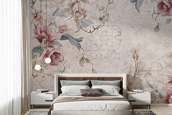 Gros plan d'un motif floral w08149pig13r 600x400 - Gros plan d'un motif floral