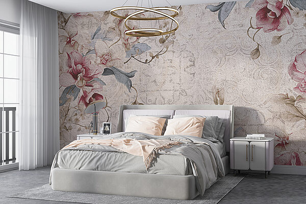 Gros plan d'un motif floral w08149pig16mr 600x400 - Gros plan d'un motif floral