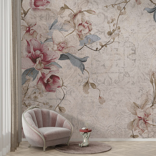 Gros plan d'un motif floral w08149pig1ms 600x600 - Gros plan d'un motif floral