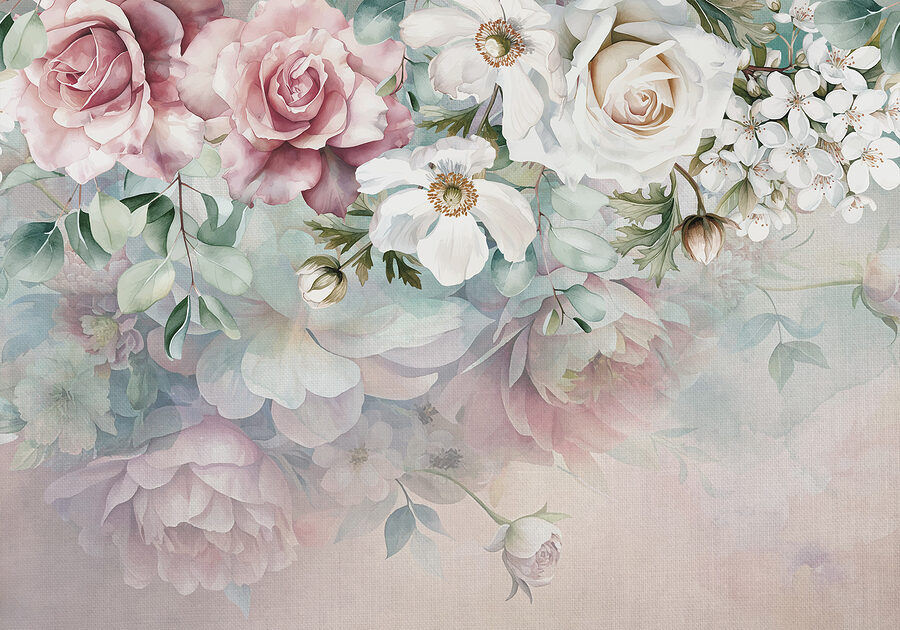 Peinture de fleurs sur une surface