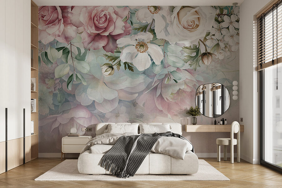 Peinture de fleurs sur une surface