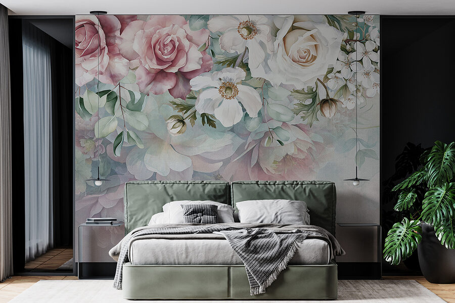 Peinture de fleurs sur une surface