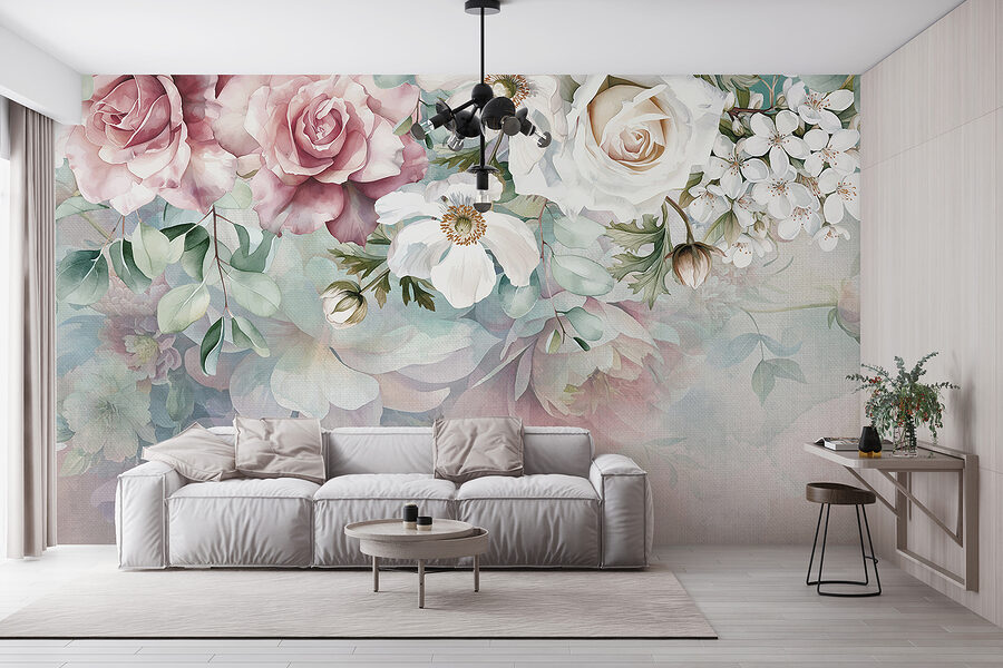 Peinture de fleurs sur une surface