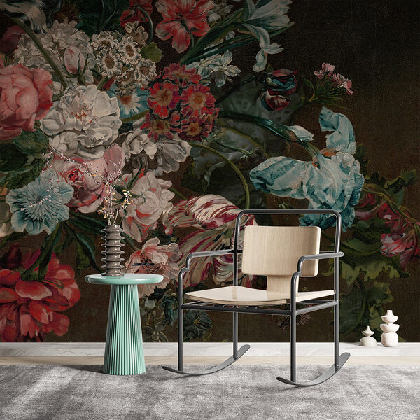Peinture de fleurs sur fond sombre Peinture de fleurs sur fond sombre