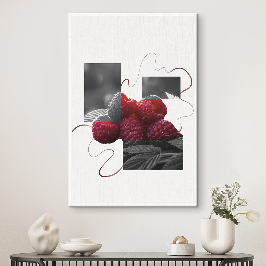 Groupe de framboises avec feuilles Groupe de framboises avec feuilles