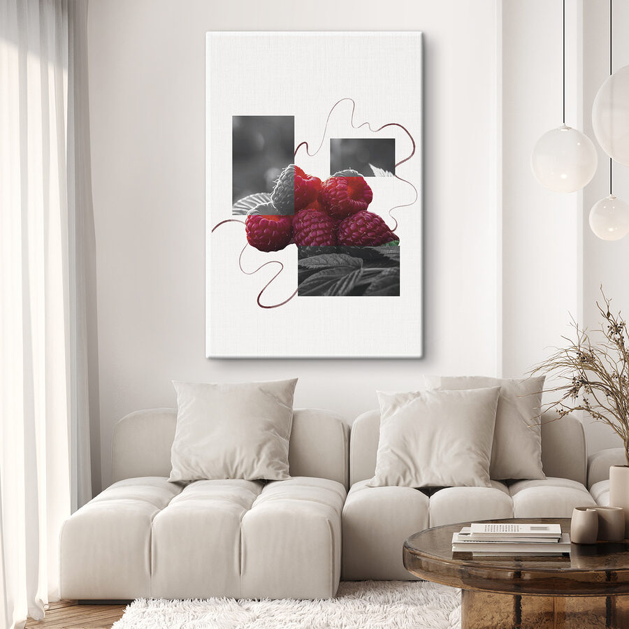 Groupe de framboises avec feuilles Groupe de framboises avec feuilles