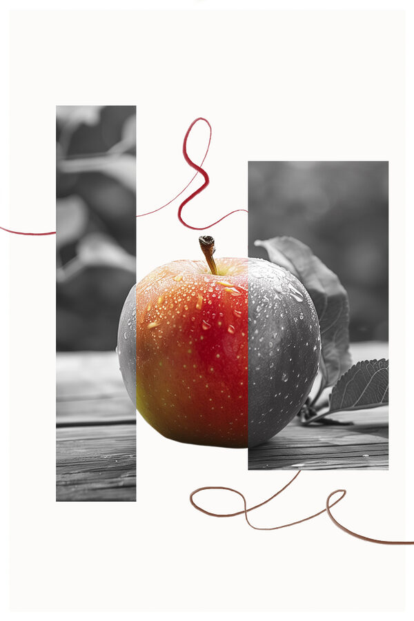 Pomme rouge et grise Pomme rouge et grise