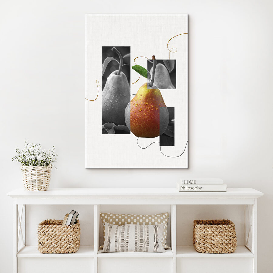 Poire avec gouttes d'eau