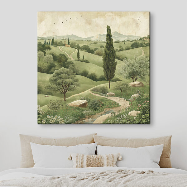 Paysage avec des arbres et une route Paysage avec des arbres et une route