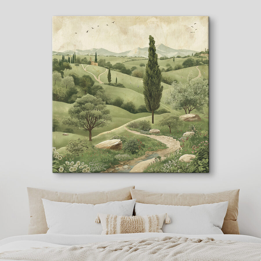Paysage avec des arbres et une route