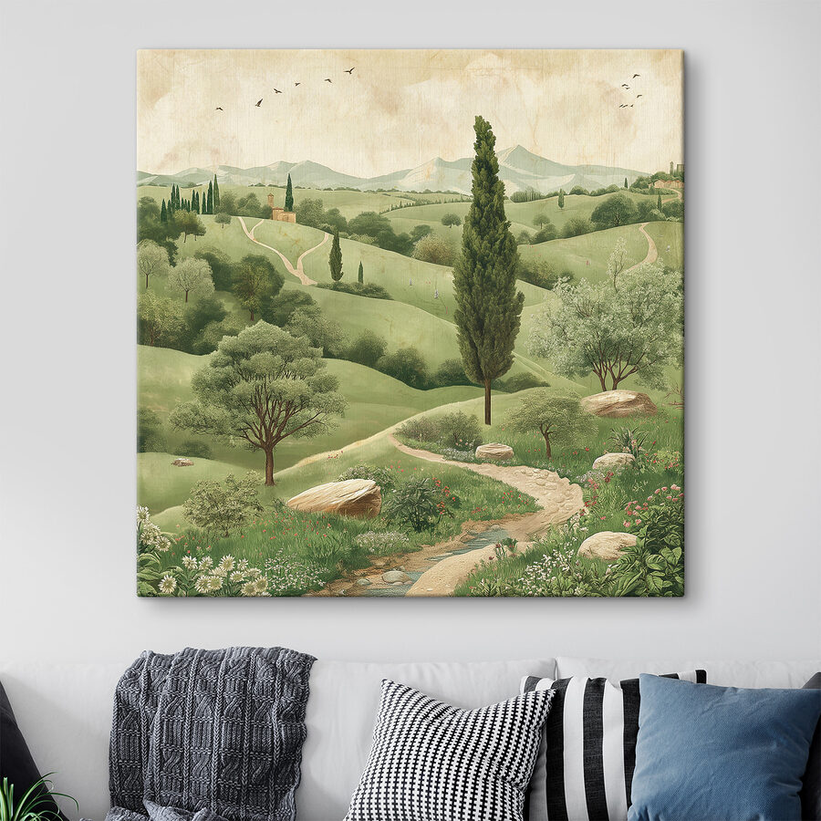 Paysage avec des arbres et une route