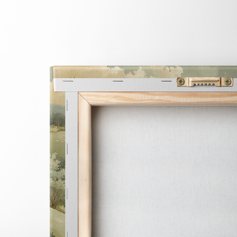 Peinture d'une maison sur une colline