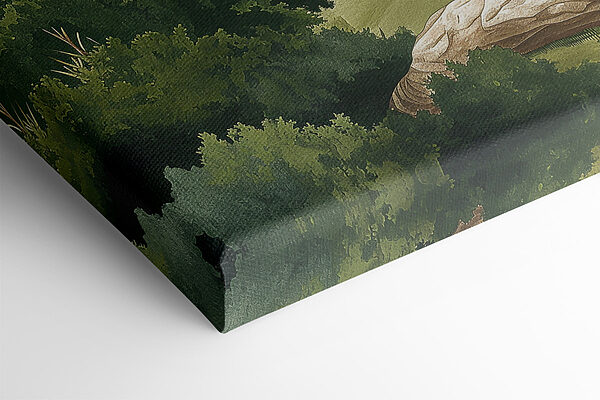 Peinture d'un paysage avec des maisons et des arbres Peinture d'un paysage avec des maisons et des arbres