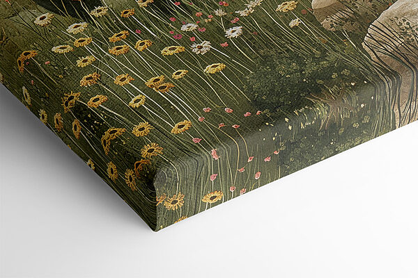 Peinture d'un paysage avec des arbres et des collines Peinture d'un paysage avec des arbres et des collines