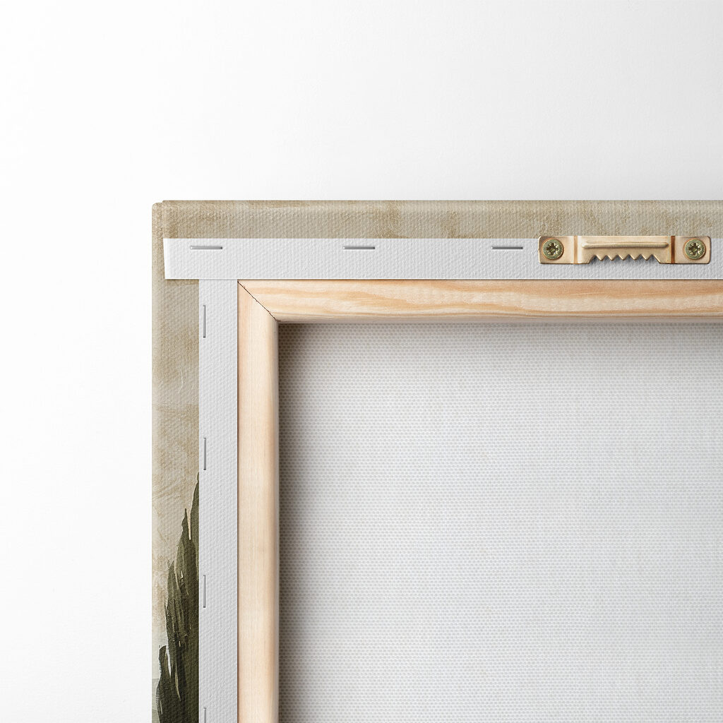 Painting of a landscape with trees and hills Painting of a landscape with trees and hills