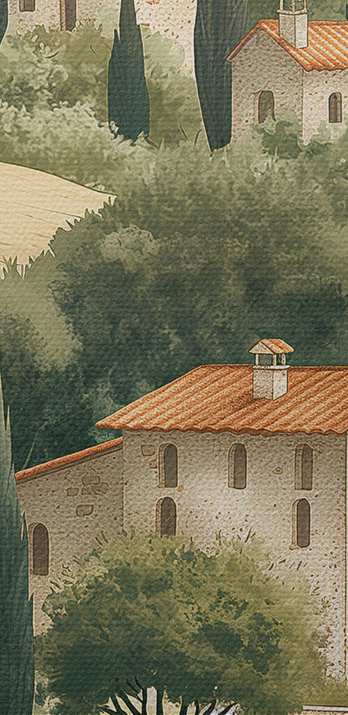 Landscape with houses and trees Landscape with houses and trees