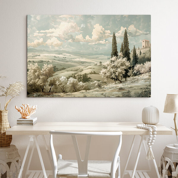 Paysage avec arbres et collines Paysage avec arbres et collines
