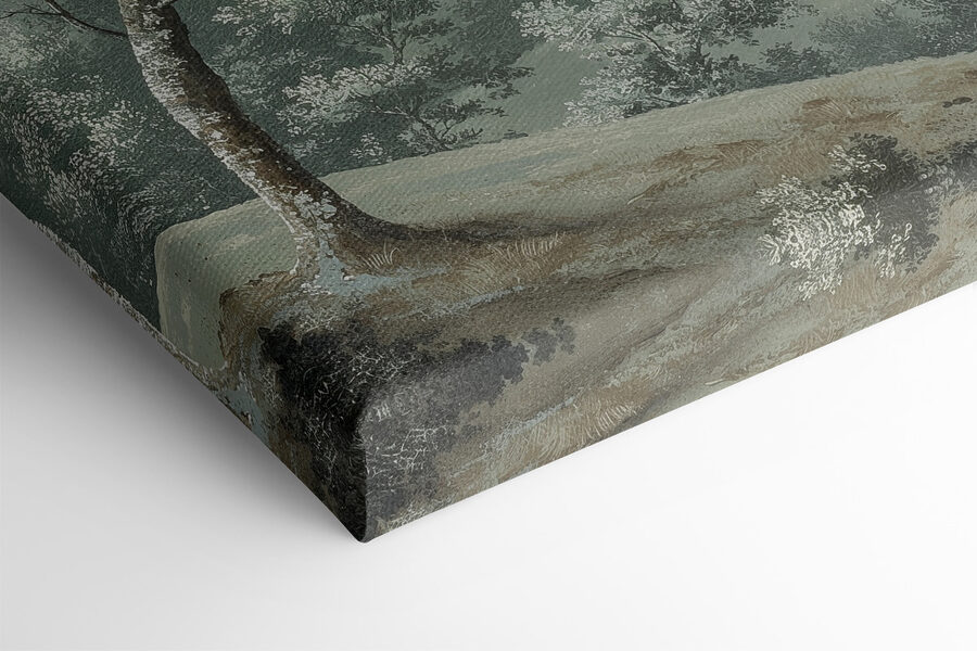 Peinture d'arbres sur une colline