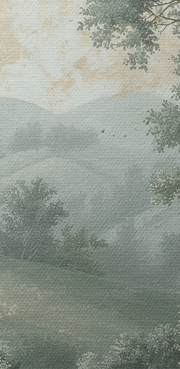 Peinture d'arbres sur une colline Peinture d'arbres sur une colline