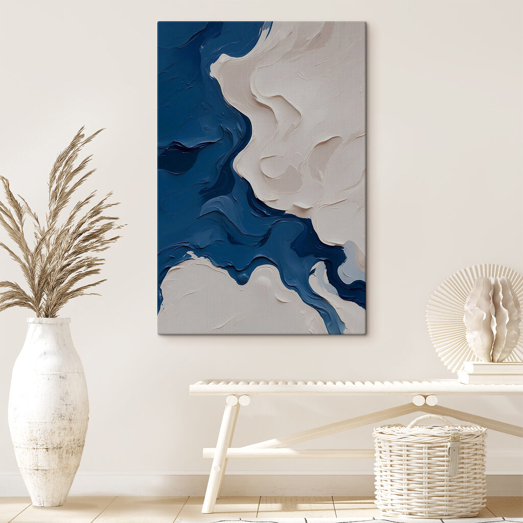 Blue and white paint