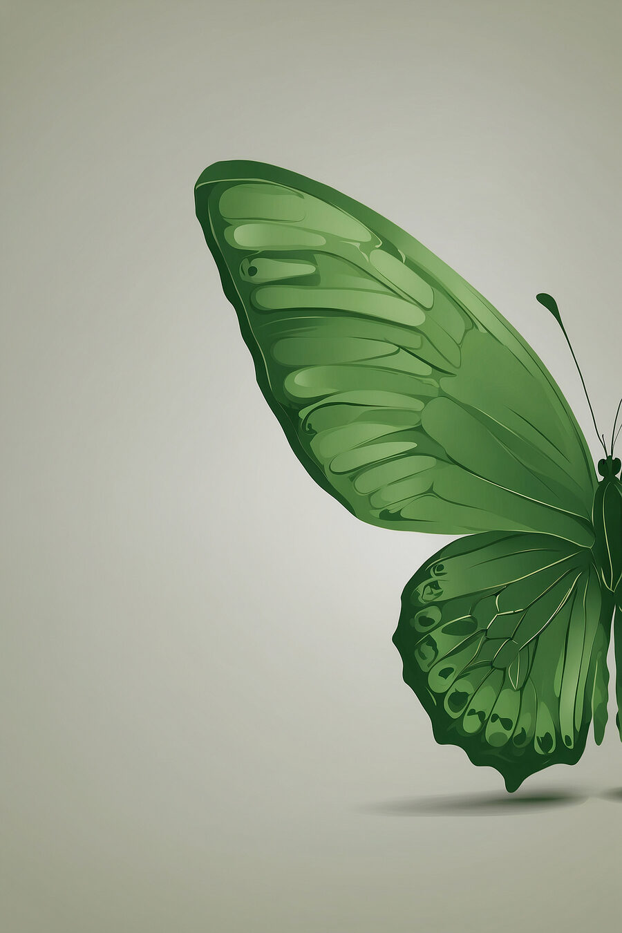 Papillon vert avec ailes