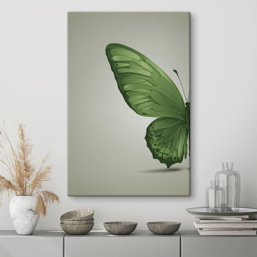 Papillon vert avec ailes