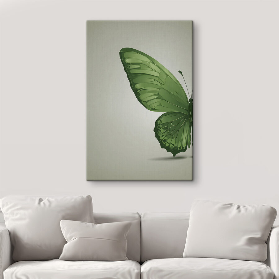 Papillon vert avec ailes