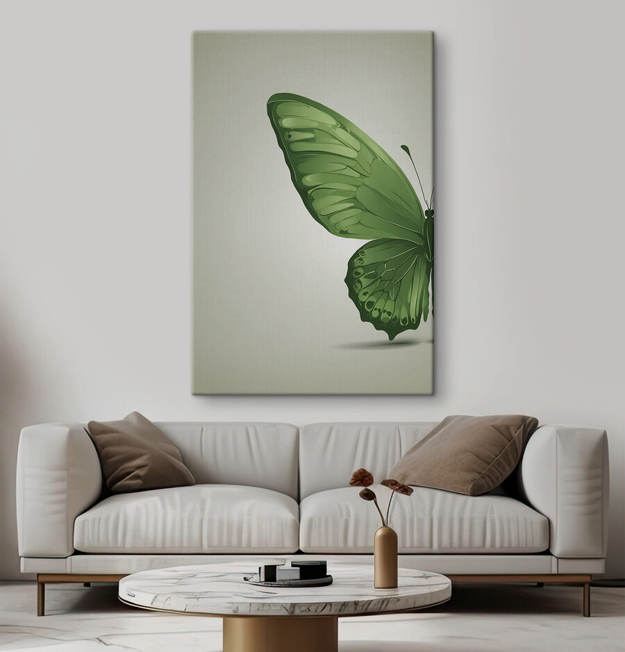 Papillon vert avec ailes