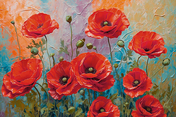 Peinture de fleurs rouges Peinture de fleurs rouges