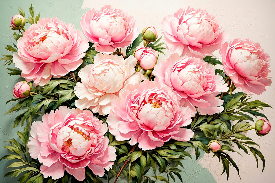Groupe de fleurs roses