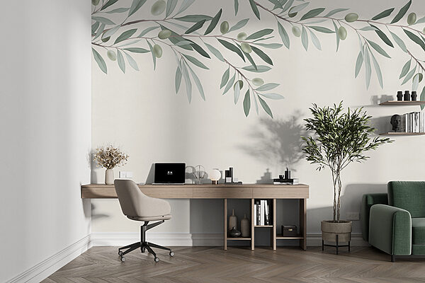 Branche avec feuilles et olives Branche avec feuilles et olives