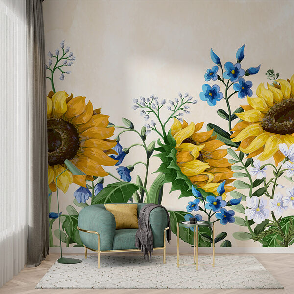 Groupe de tournesols et autres fleurs Groupe de tournesols et autres fleurs
