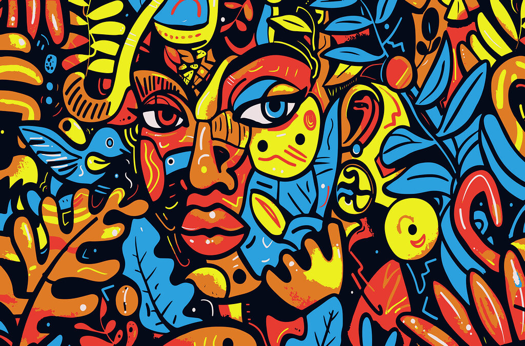 Art coloré d'un visage Art coloré d'un visage