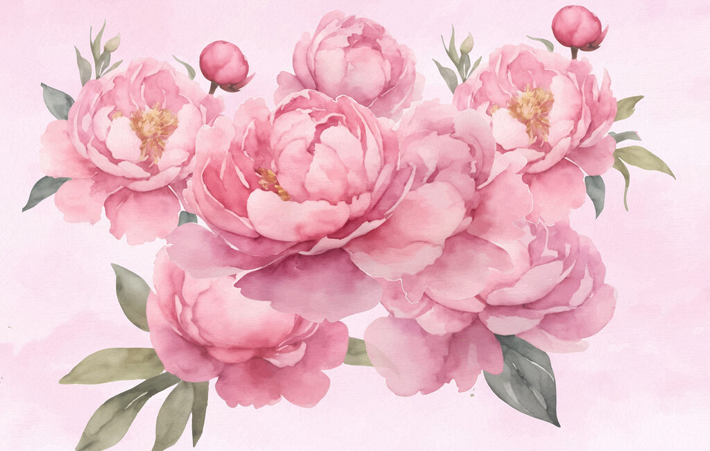 Groupe de fleurs roses Groupe de fleurs roses