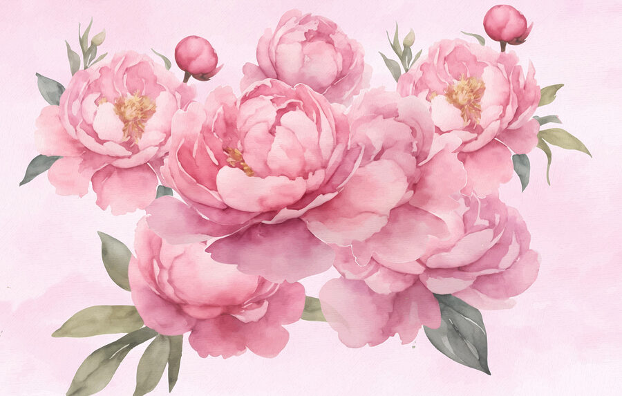 Groupe de fleurs roses