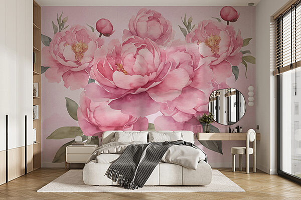 Groupe de fleurs roses Groupe de fleurs roses