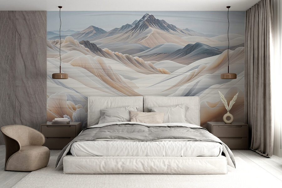 Paysage de montagnes et de neige