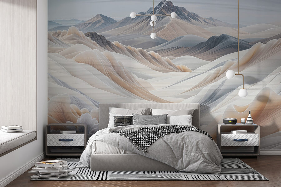 Paysage de montagnes et de neige