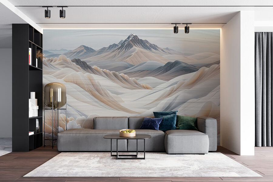 Paysage de montagnes et de neige