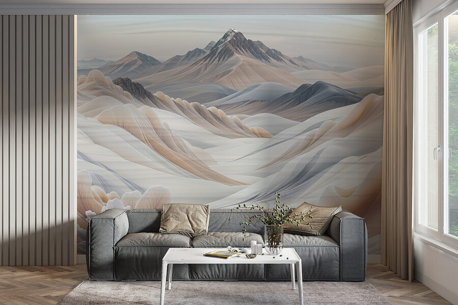 Paysage de montagnes et de neige