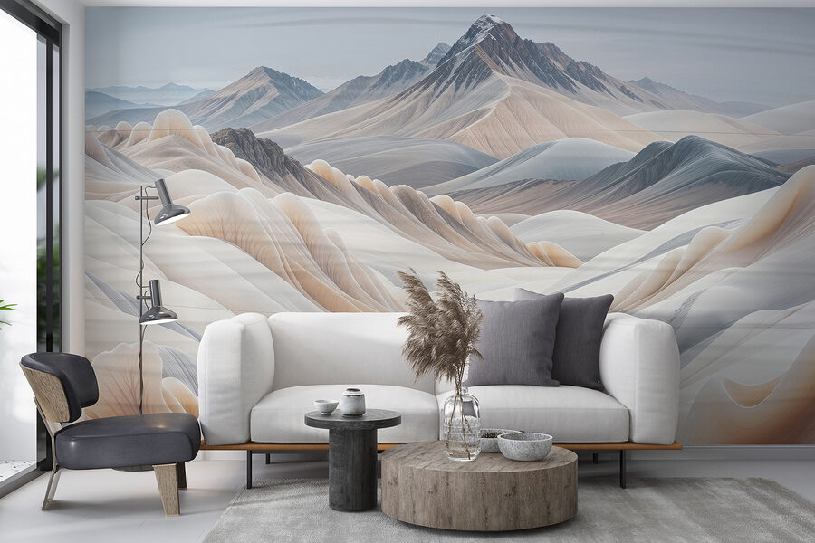 Paysage de montagnes et de neige