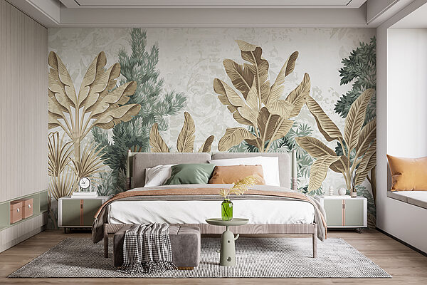 Papier peint avec une variété de plantes Papier peint avec une variété de plantes