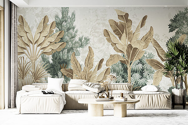 Papier peint avec une variété de plantes Papier peint avec une variété de plantes