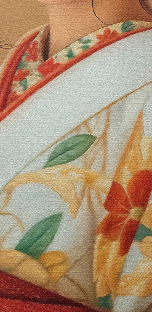 Woman holding flowers in her hair