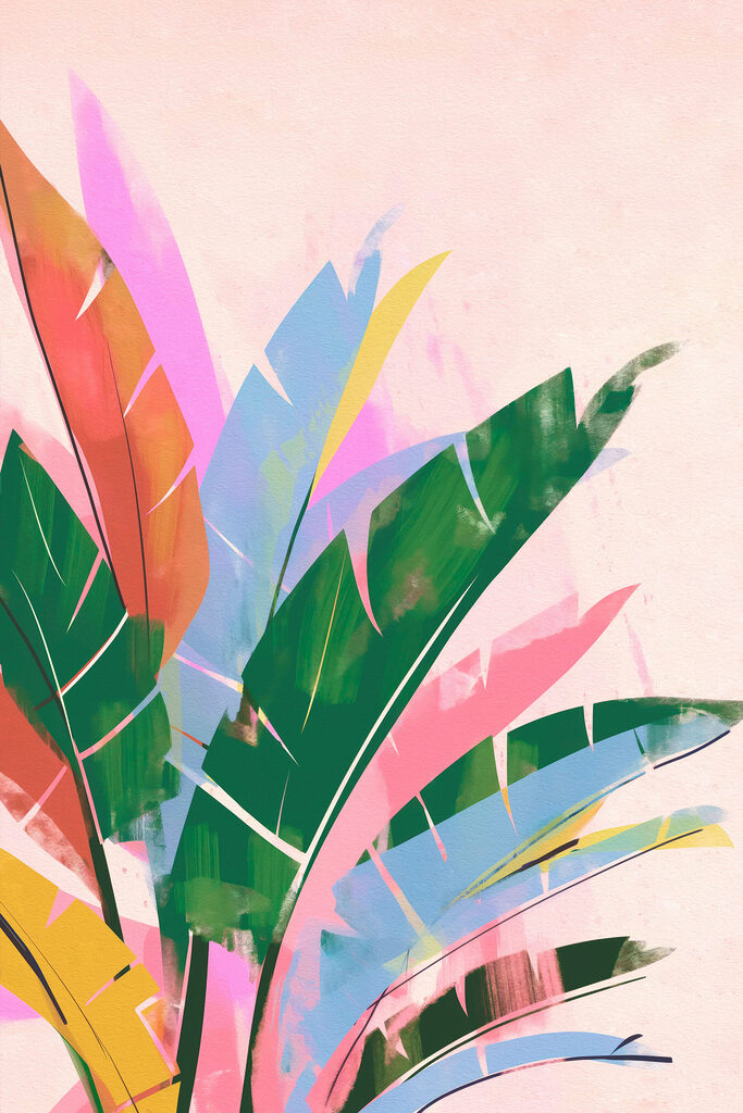 Colorful leaves on a white background
